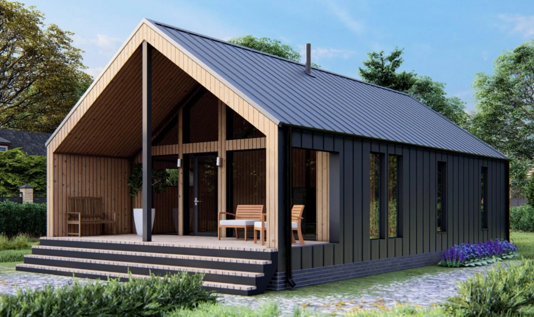 Элегантный загородный дом в стиле Барн Хаус 7,0х12,6