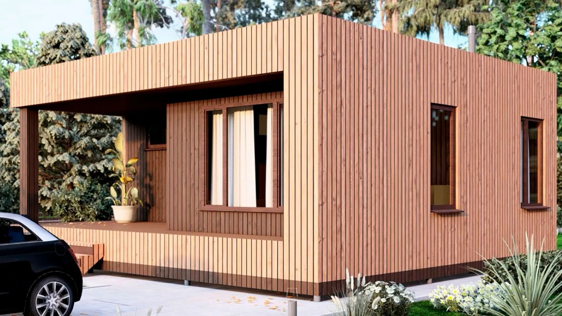 Одноэтажный загородный дом 