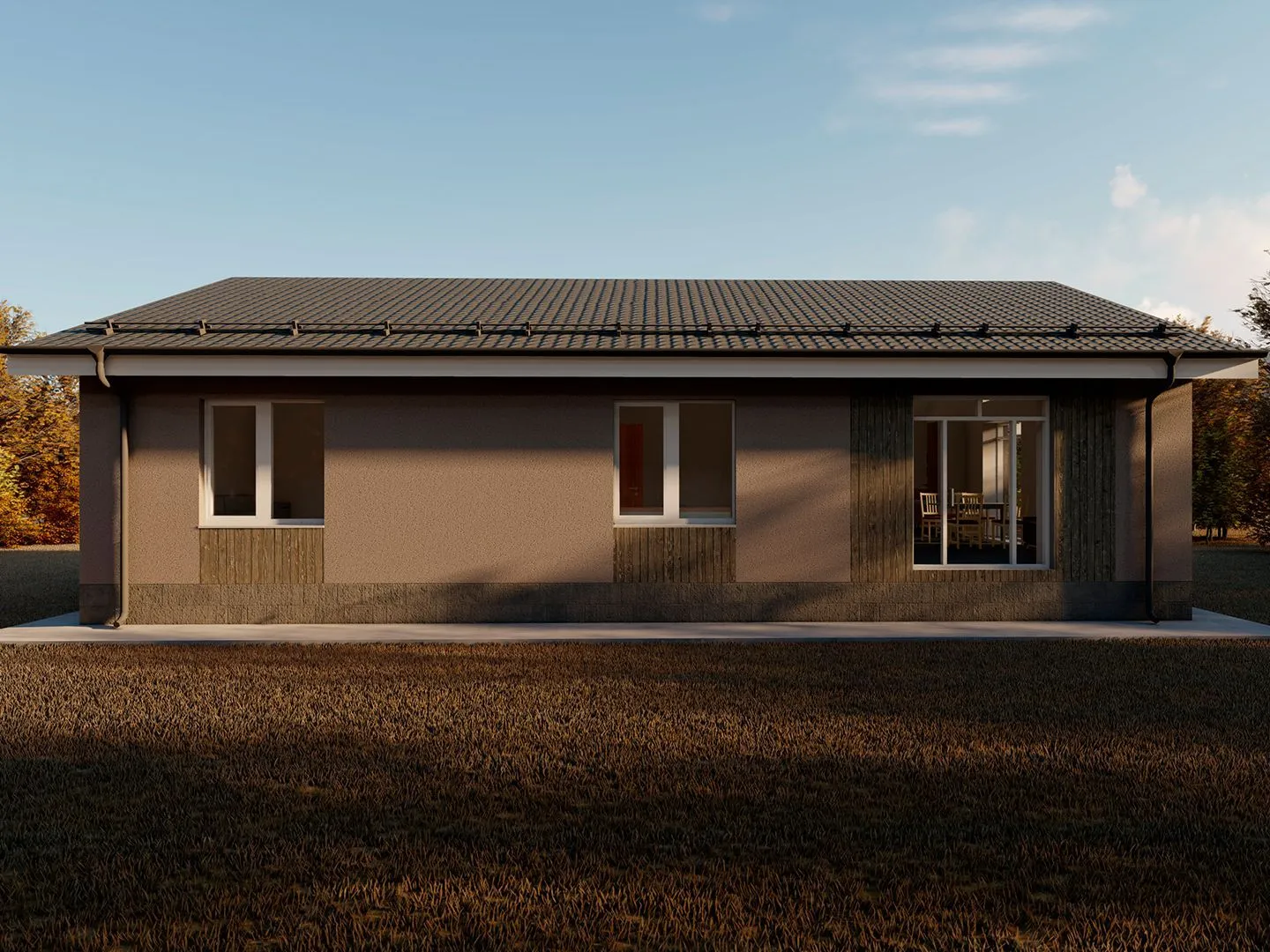 Одноэтажный дом с крыльцом Family-102