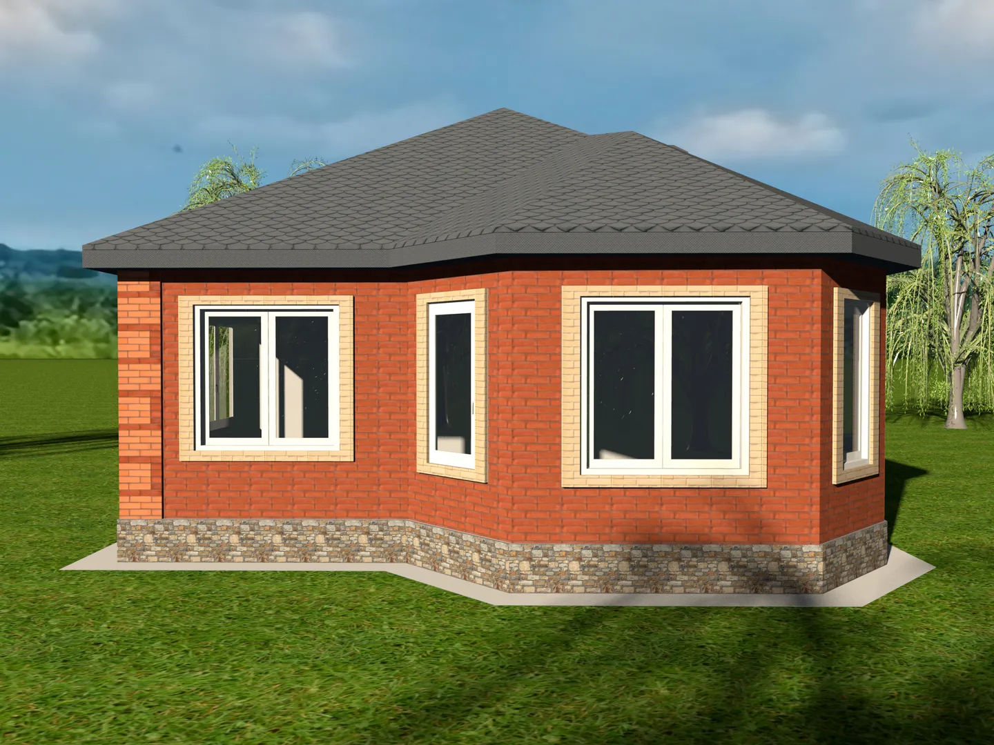 Загородный дом площадью 87,6 м2