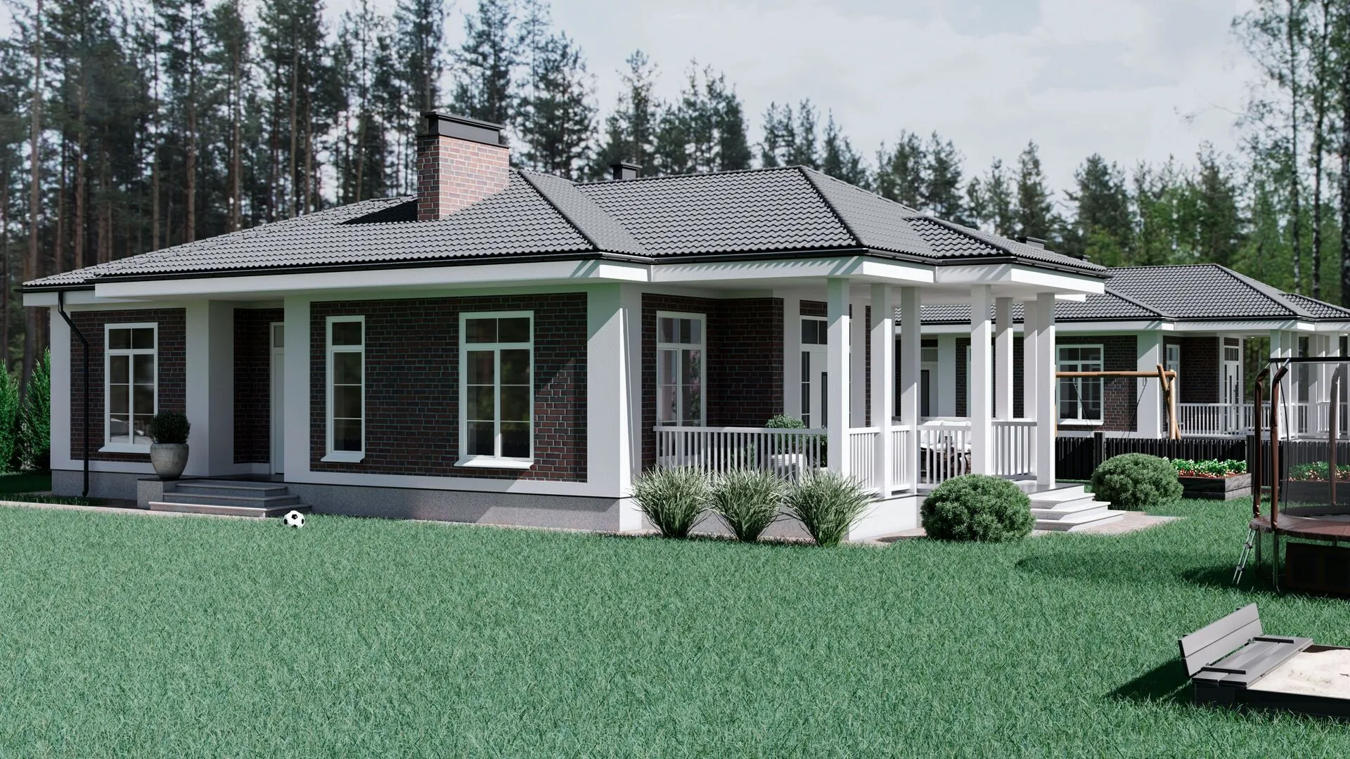 Коттедж с верандой 