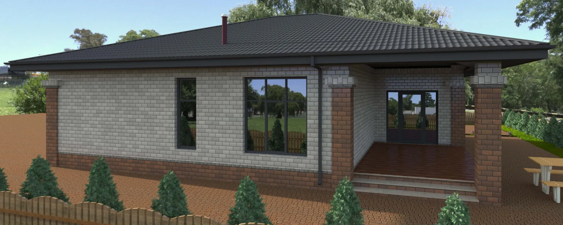 Одноэтажный жилой дом 