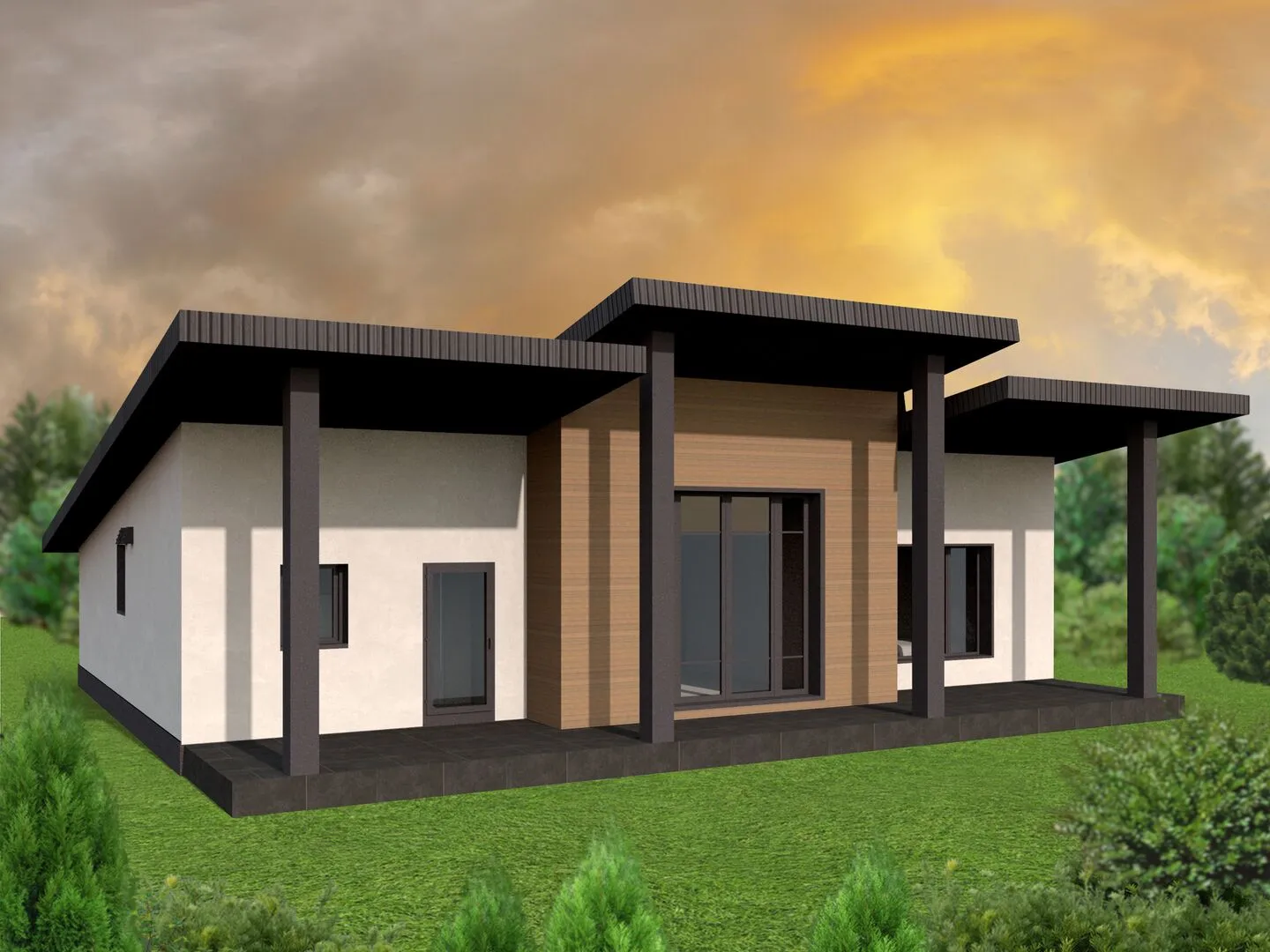 Одноэтажная вилла из арболита -Щелковское