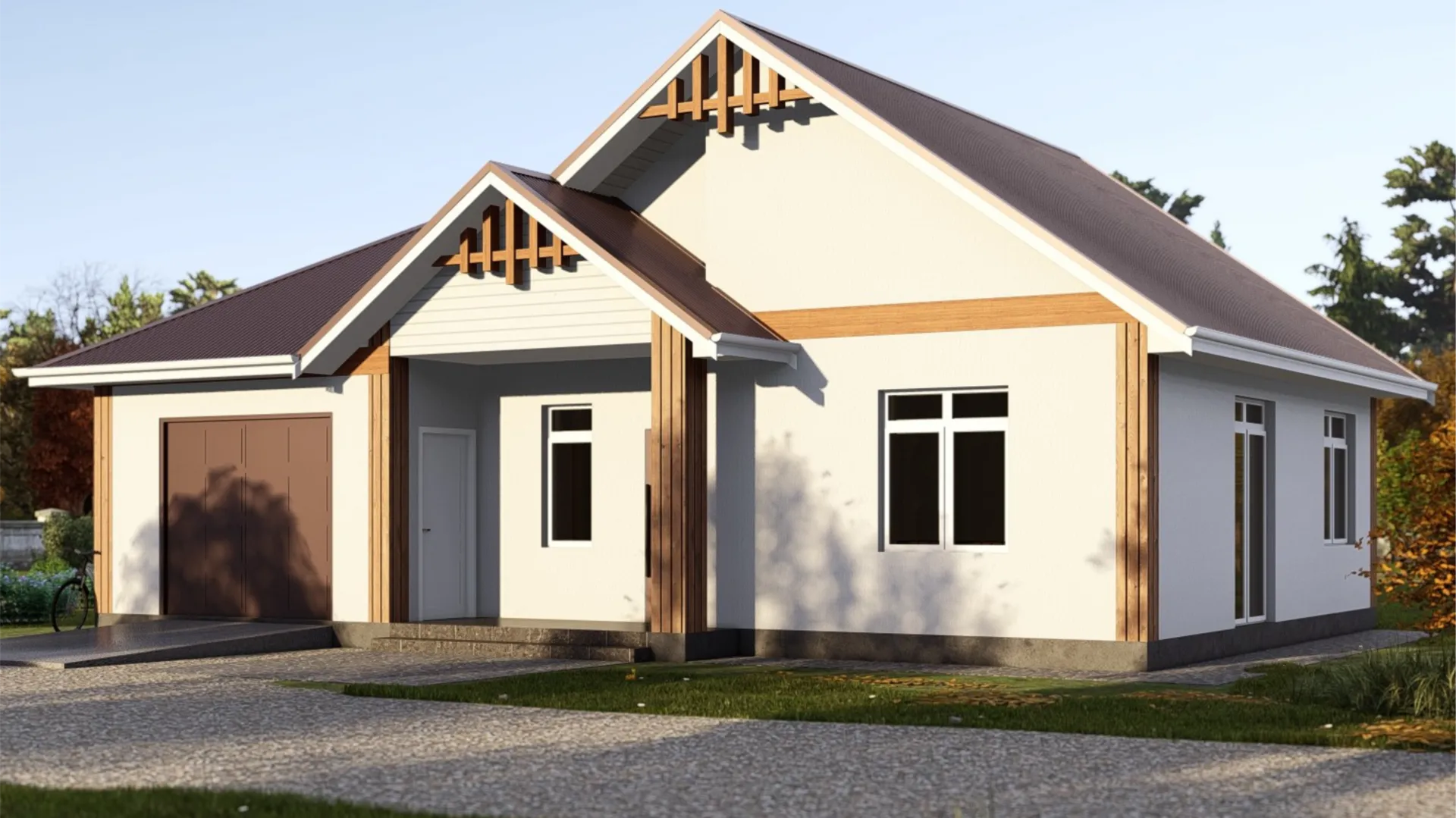 Одноэтажный дом с 2 спальнями и гаражом 