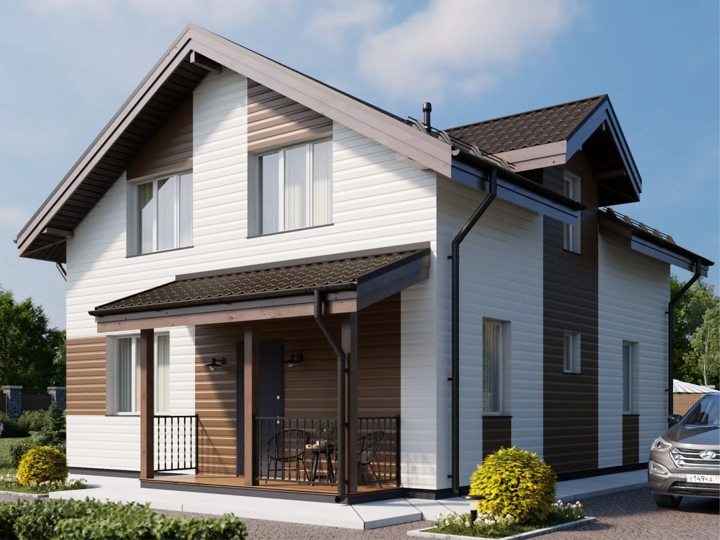 Дом с мансардным этажом 