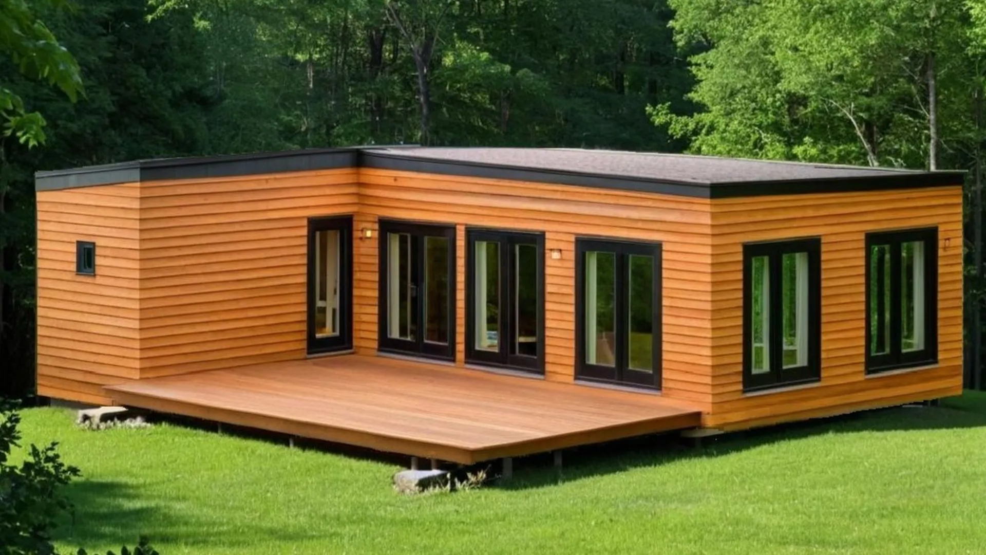 Модульный каркасный дом с парной и верандой серии «Эстэр 9,9 х 8,4 м»