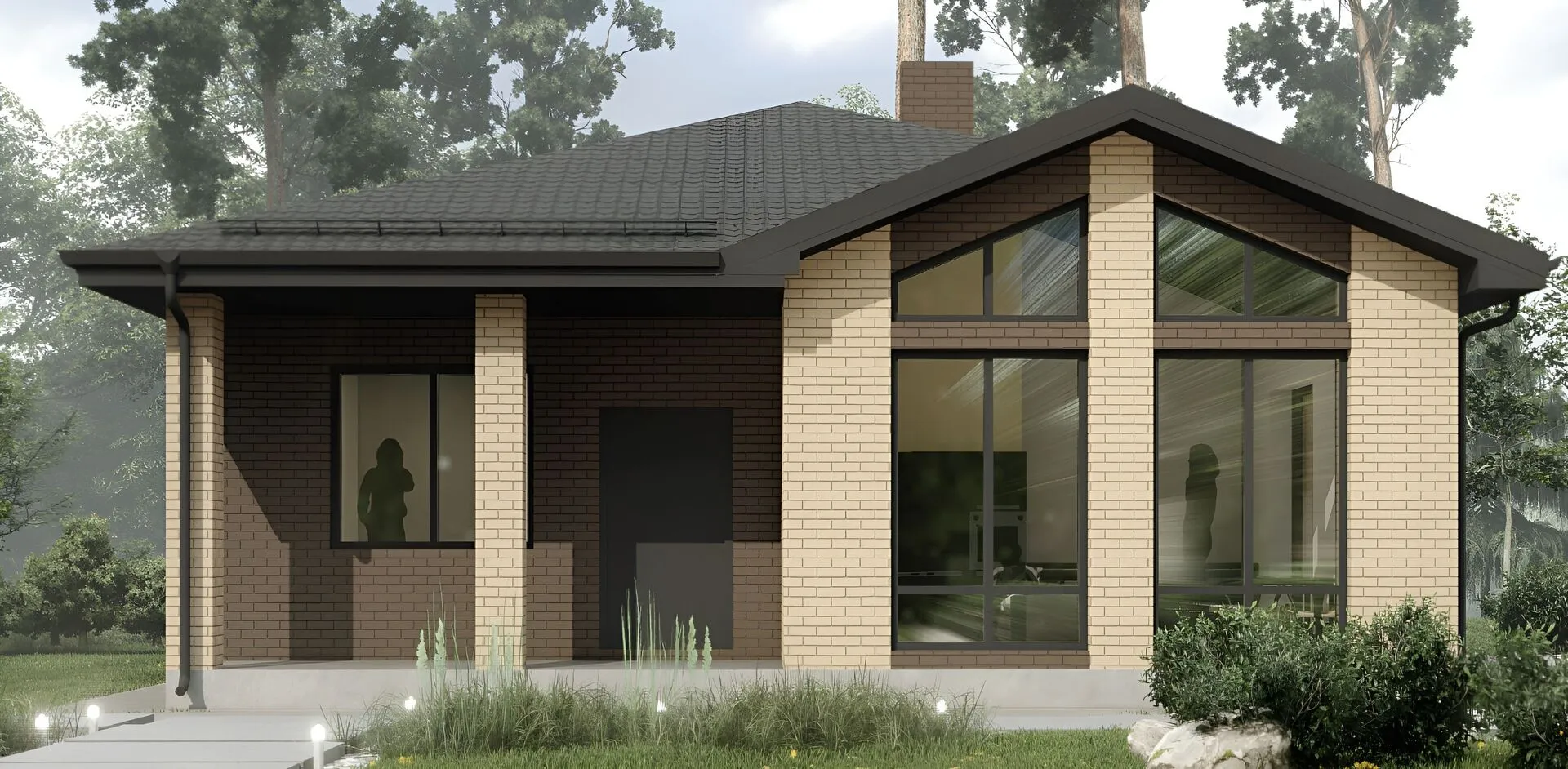 Одноэтажный кирпичный дом GS-89