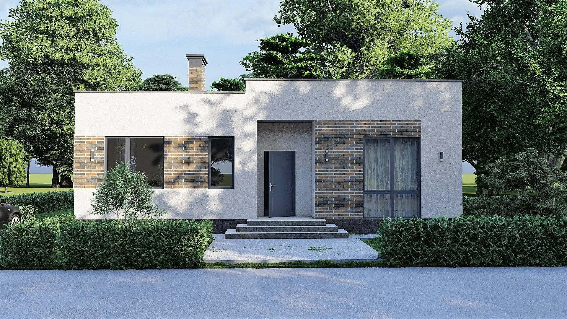 Одноэтажный дом площадью 92,9 кв.м.