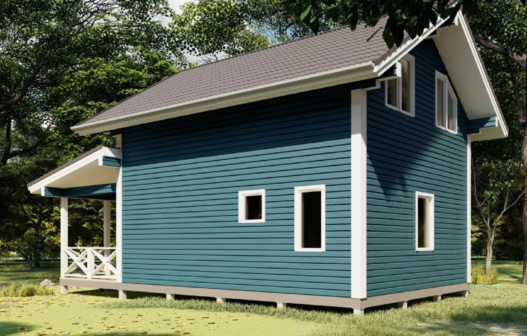 Просторный загородный дом с террасой