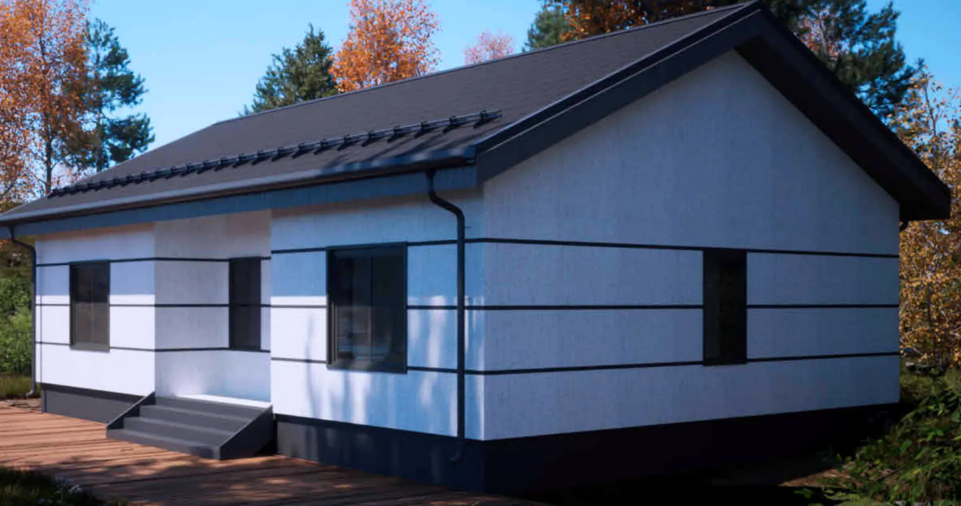 Одноэтажный дом из газобетона 