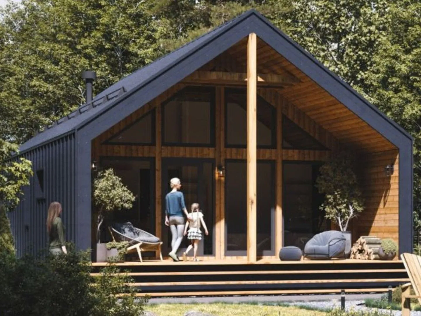 Одноэтажный БАРНХАУС 45