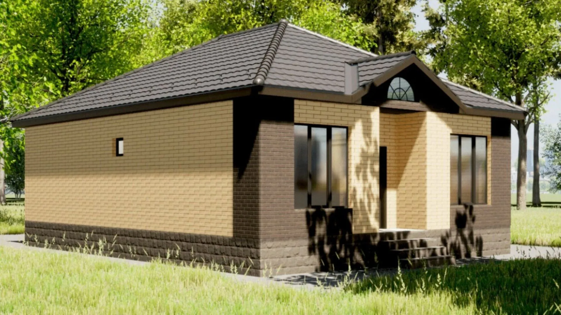 Одноэтажный жилой дом Уровень-90