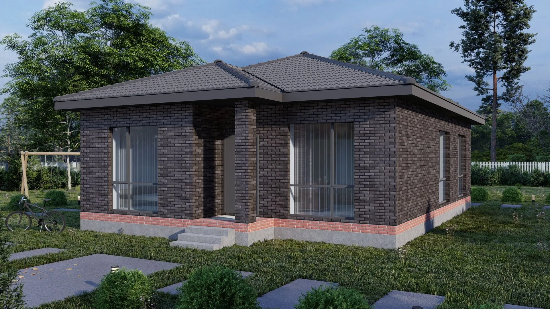 Одноэтажный дом Графит Скала