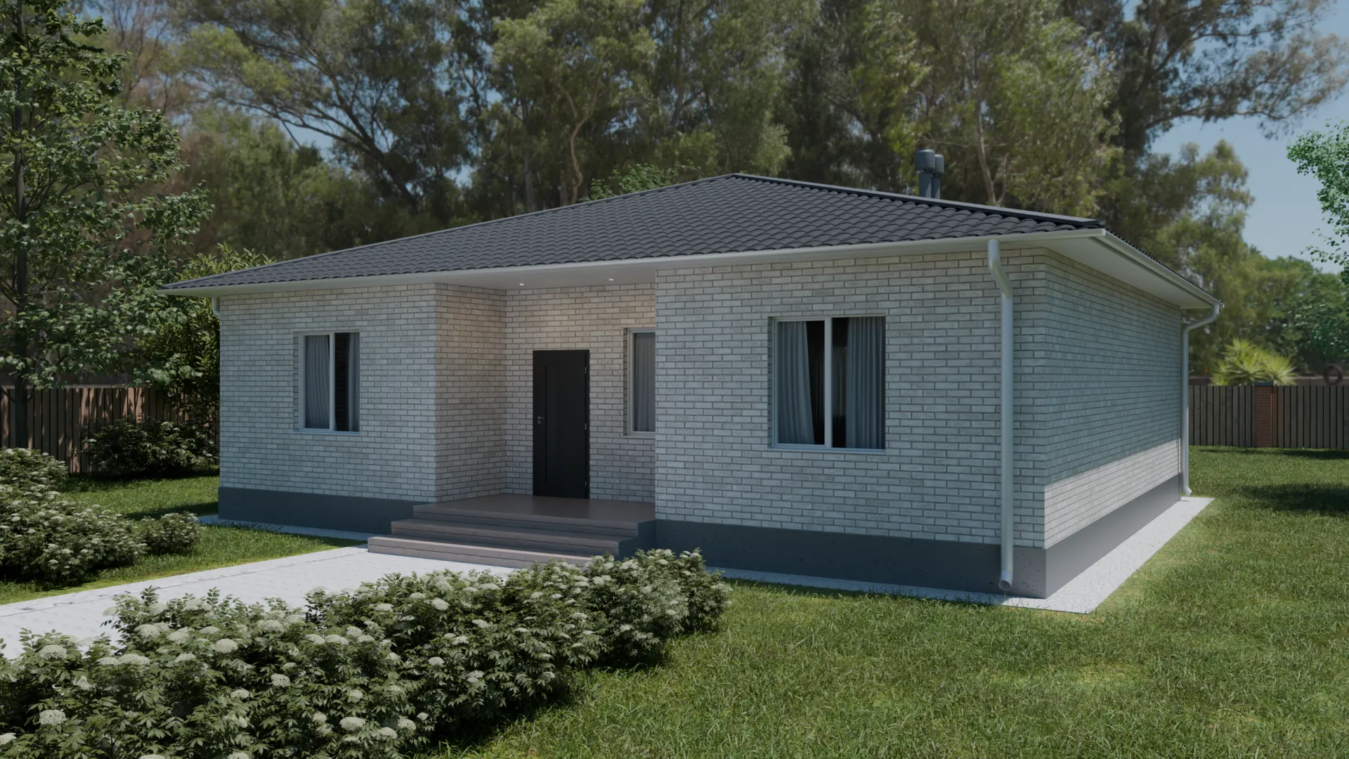 Одноэтажный жилой дом 