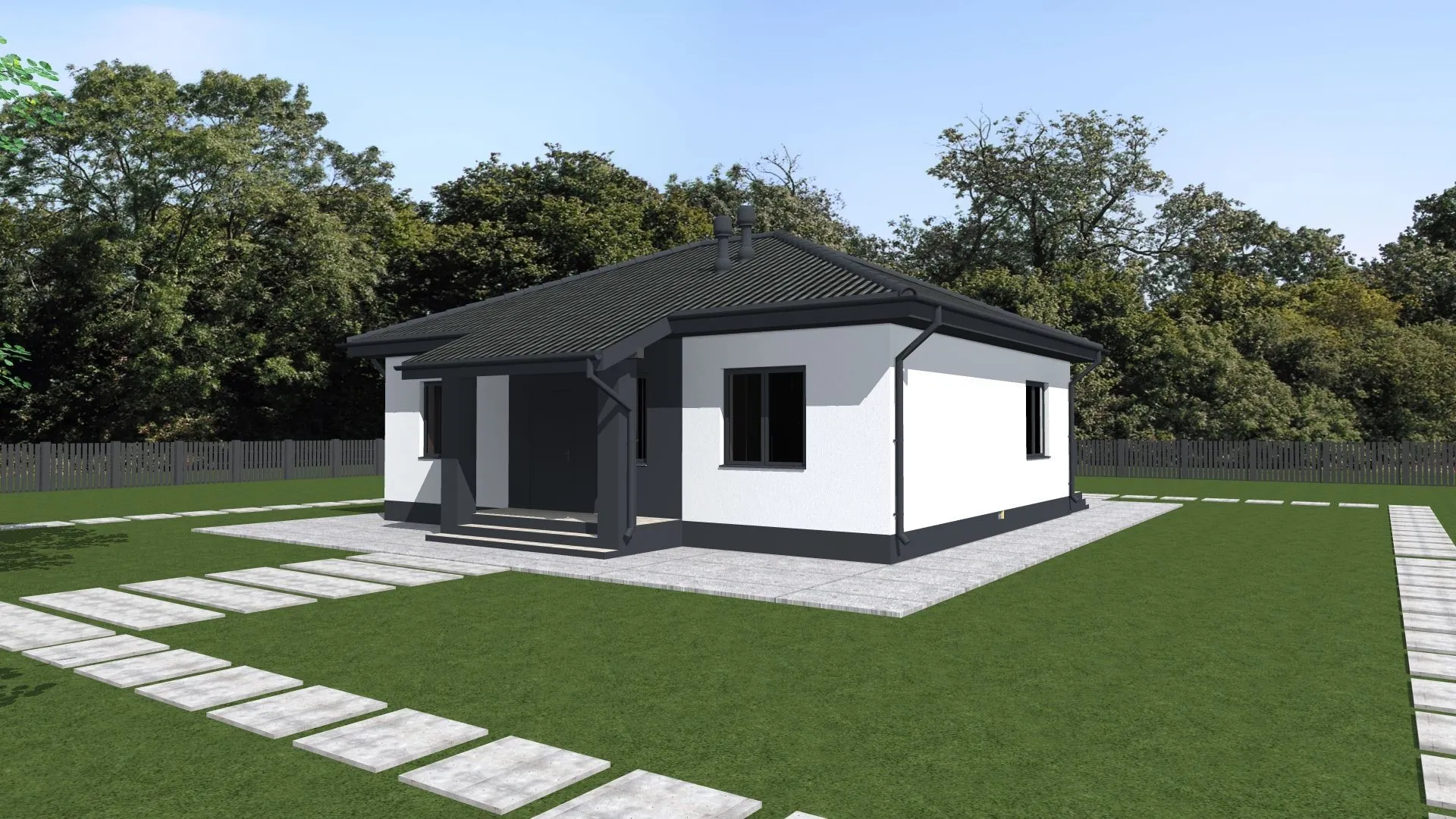 Дом ИЖС 81 с крыльцом