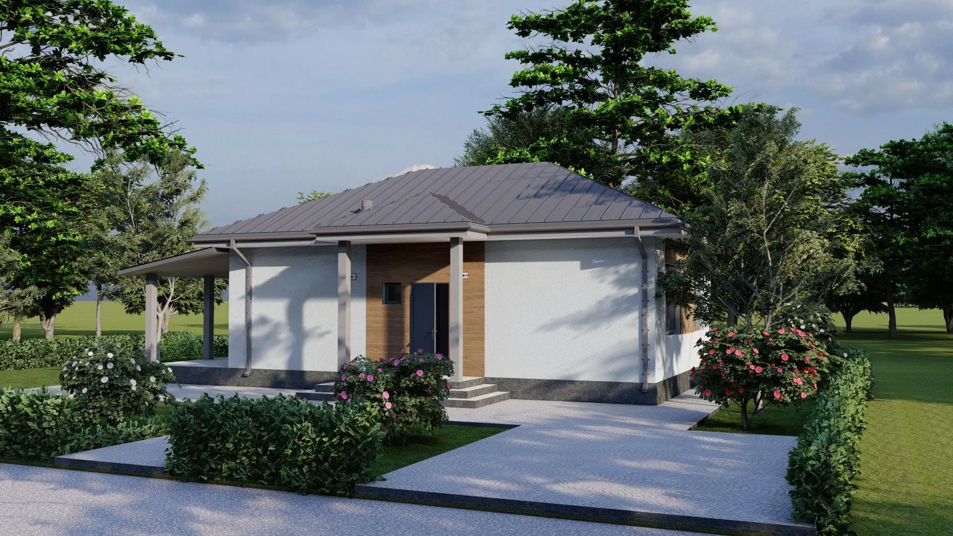 Одноэтажный дом площадью 63 кв.м.