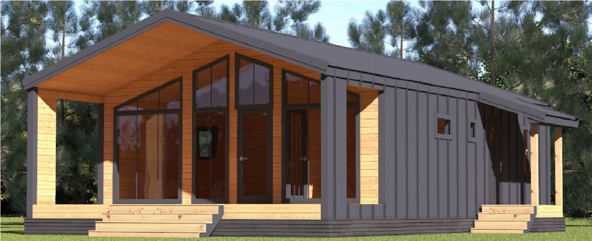 Одноэтажный барнхаус № КДТА-901