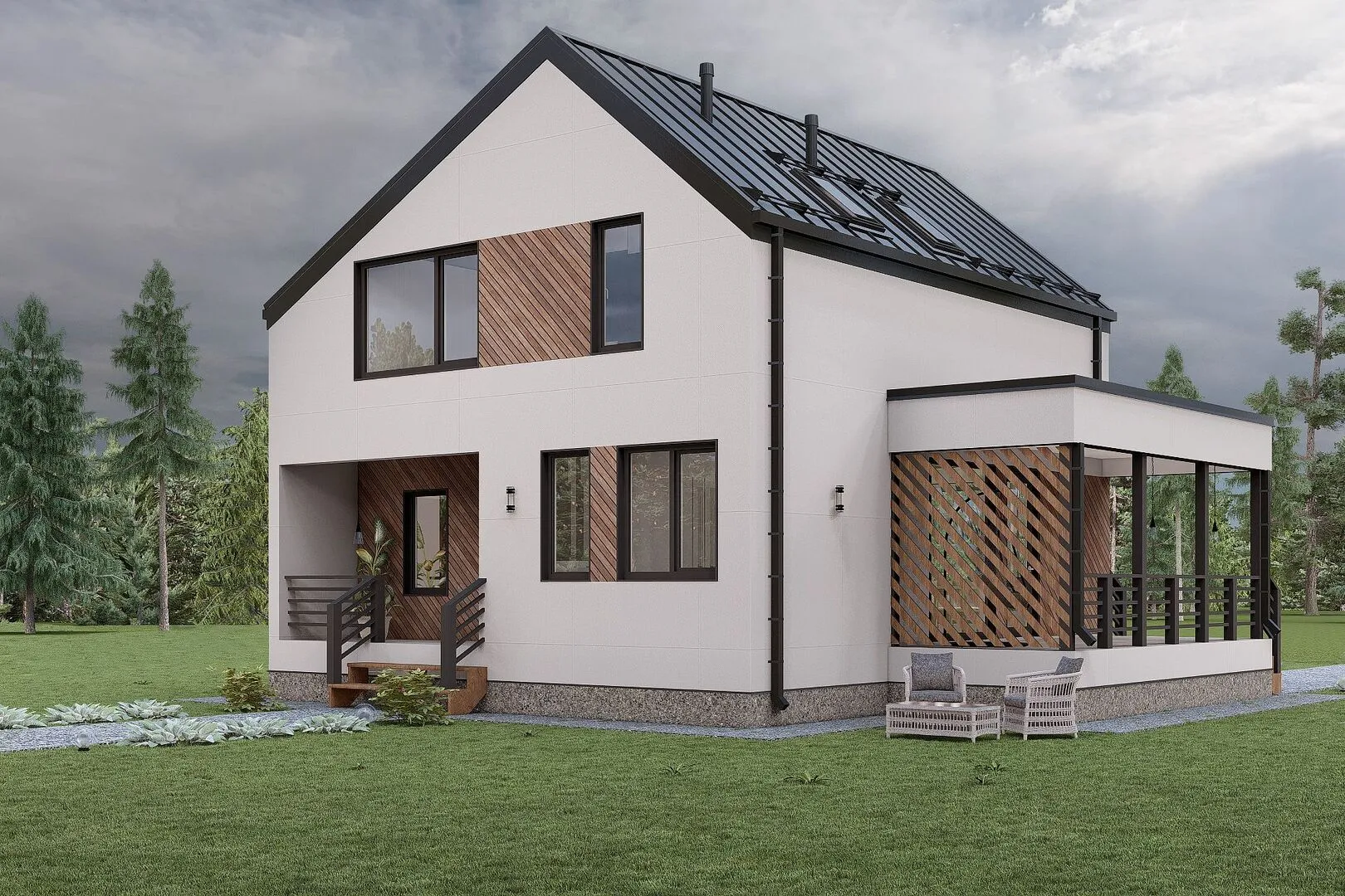 Двухэтажный барнхаус Лаг-ОМ - 180