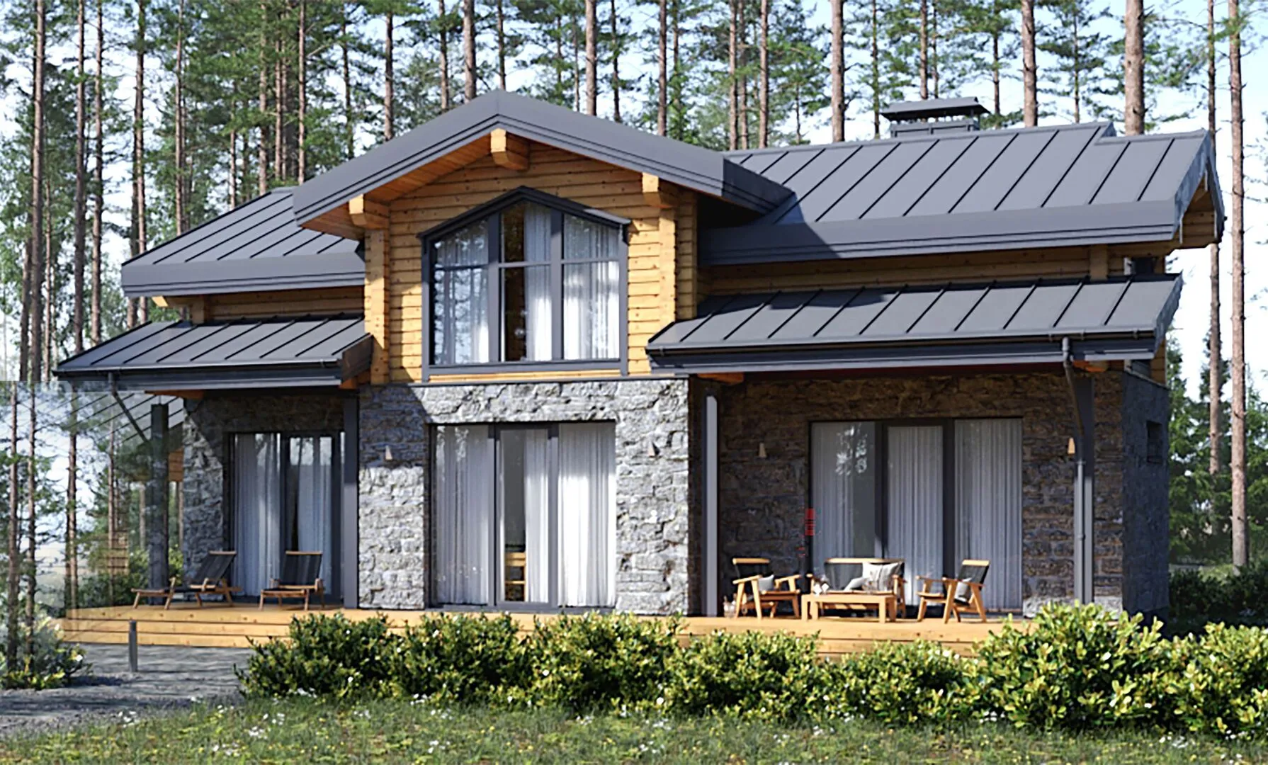 Дом из клееного бруса Люми