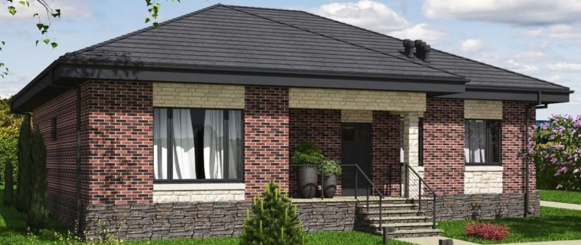 Одноэтажный коттедж КС 041