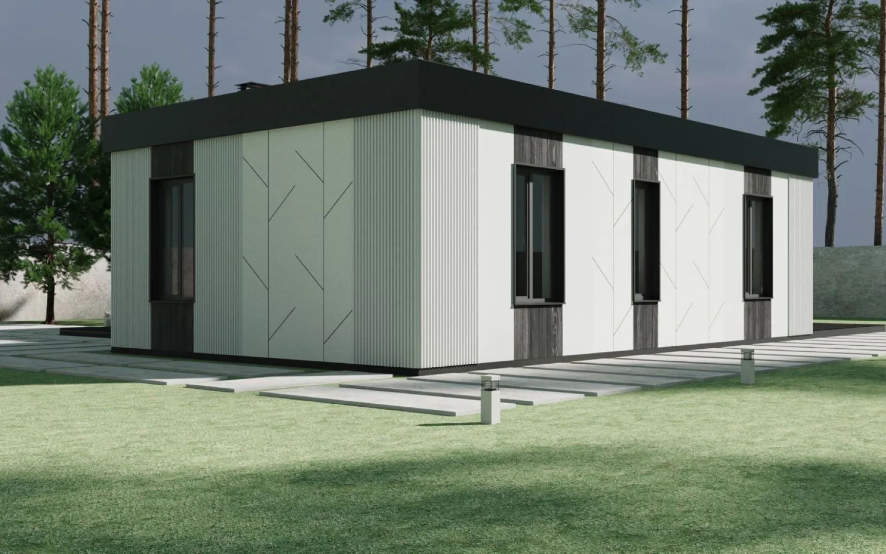 Дом Хайтэк 1 этаж 75