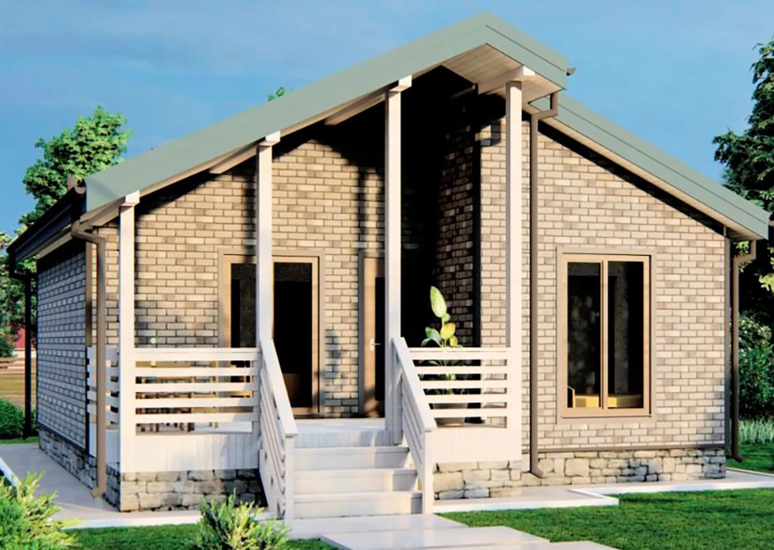 Одноэтажный загородный дом 