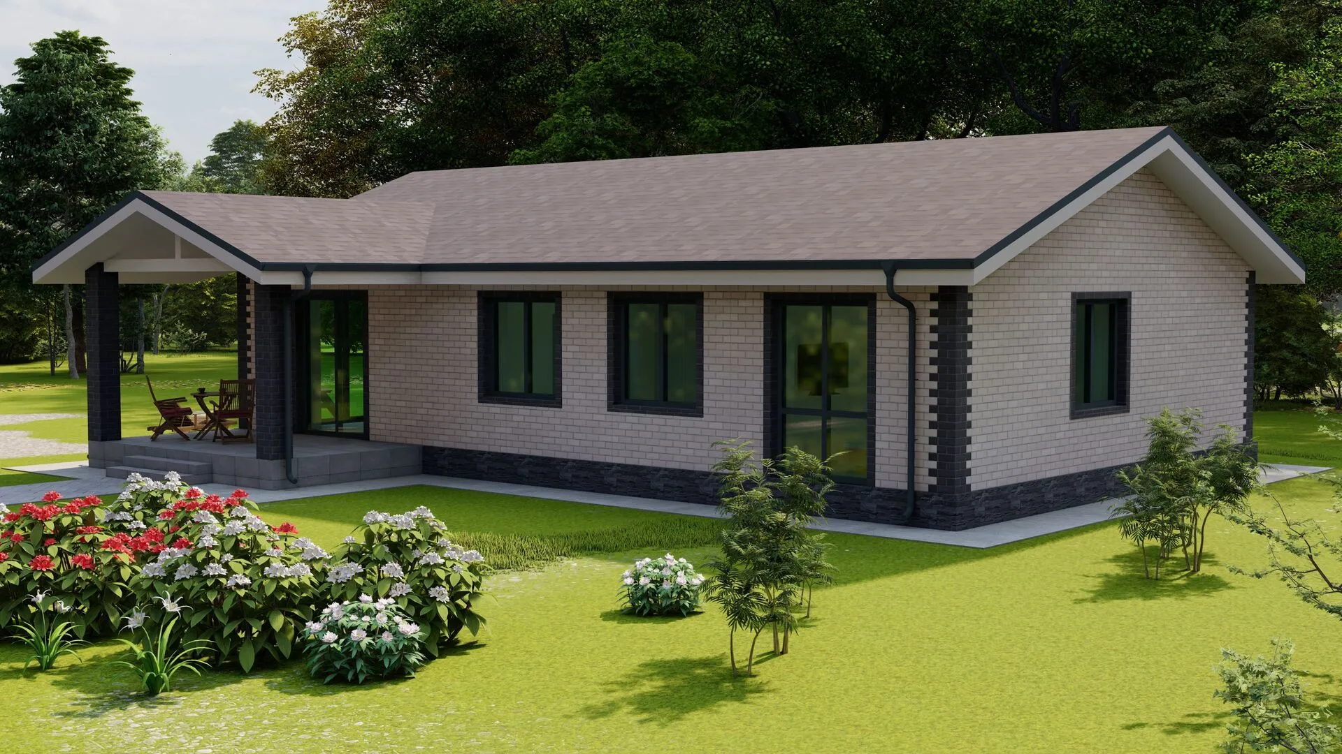 Одноэтажный дом по проекту 