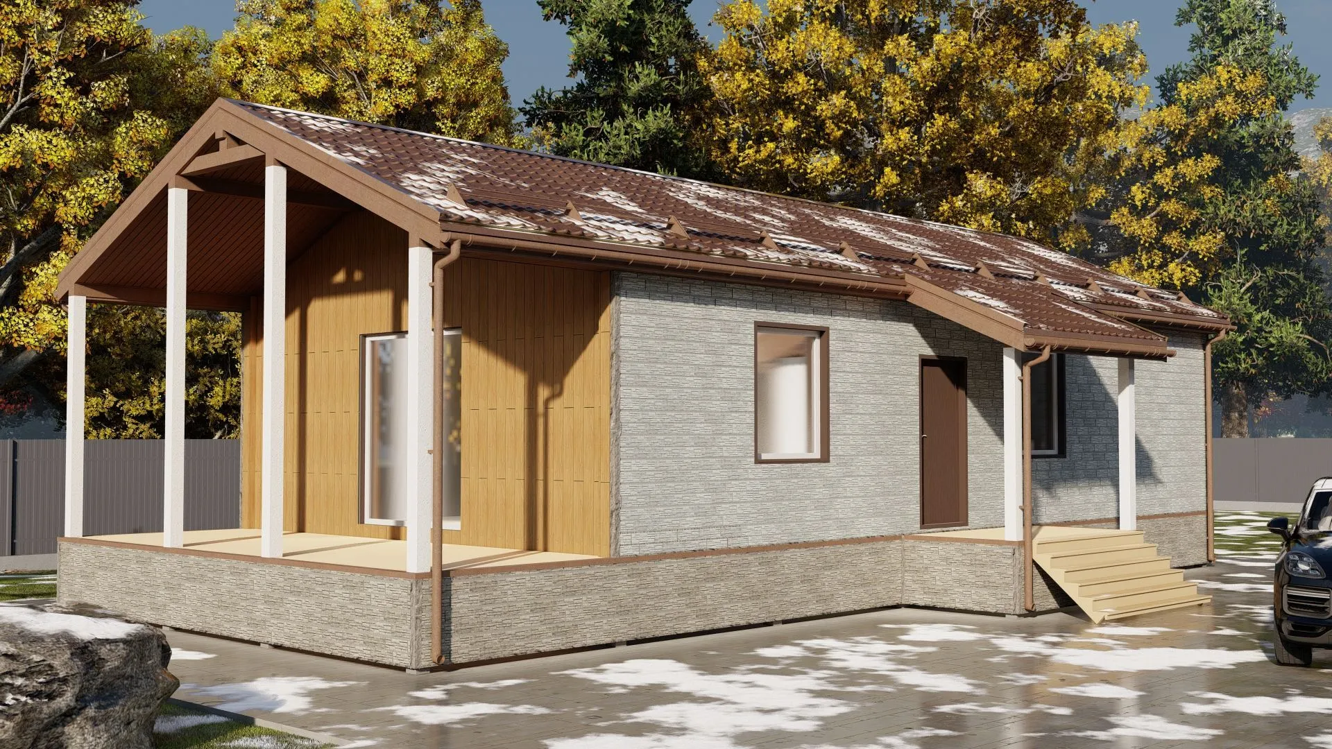 Загородный дом-барн КХ 1166