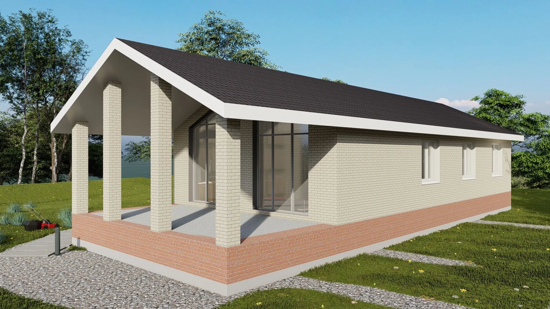 Одноэтажный дом с террасой РН-131