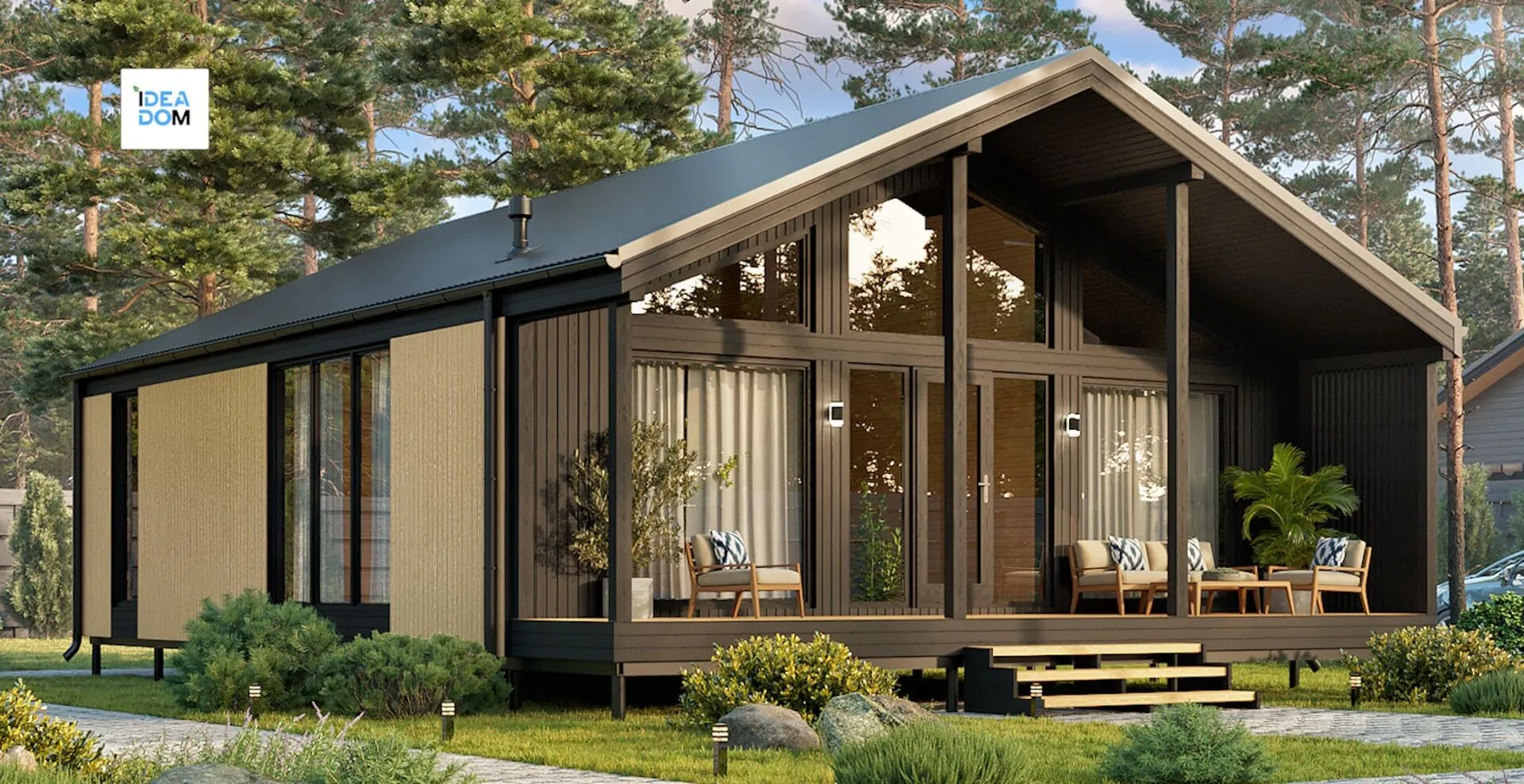 Одноэтажный барнхаус LATO-85 на 2 спальни