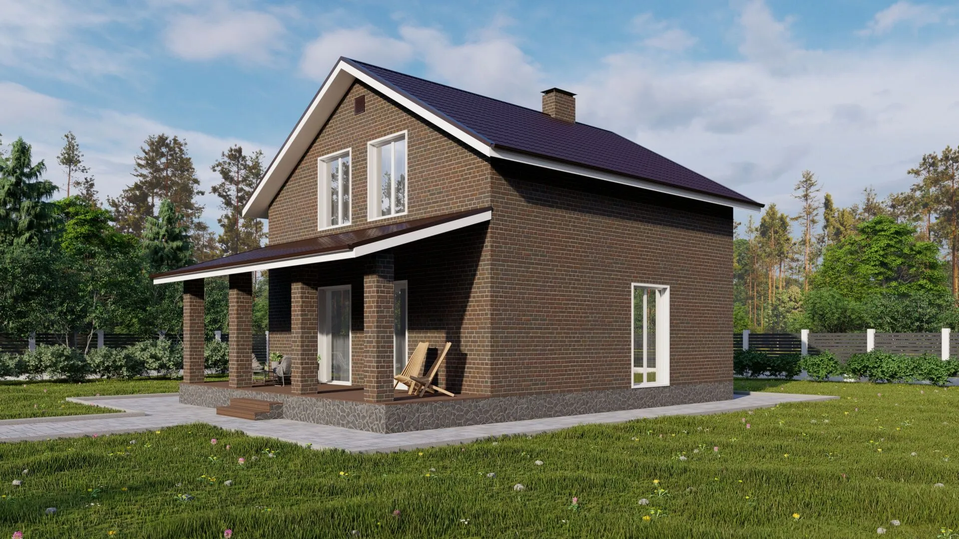 Двухэтажный дом EURO-144 с террасой