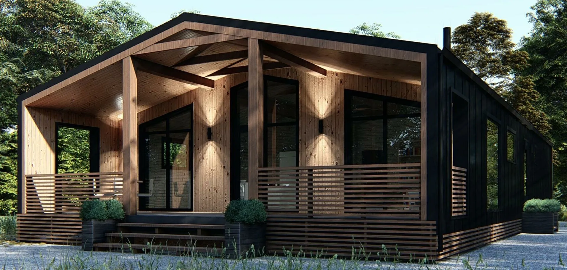 Каркасный дом 9,6х19 м