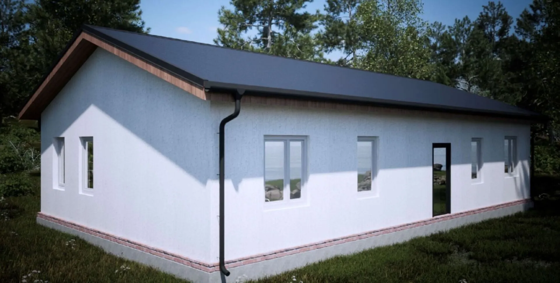 Одноэтажный дом из газоблока 8,78*15,50 