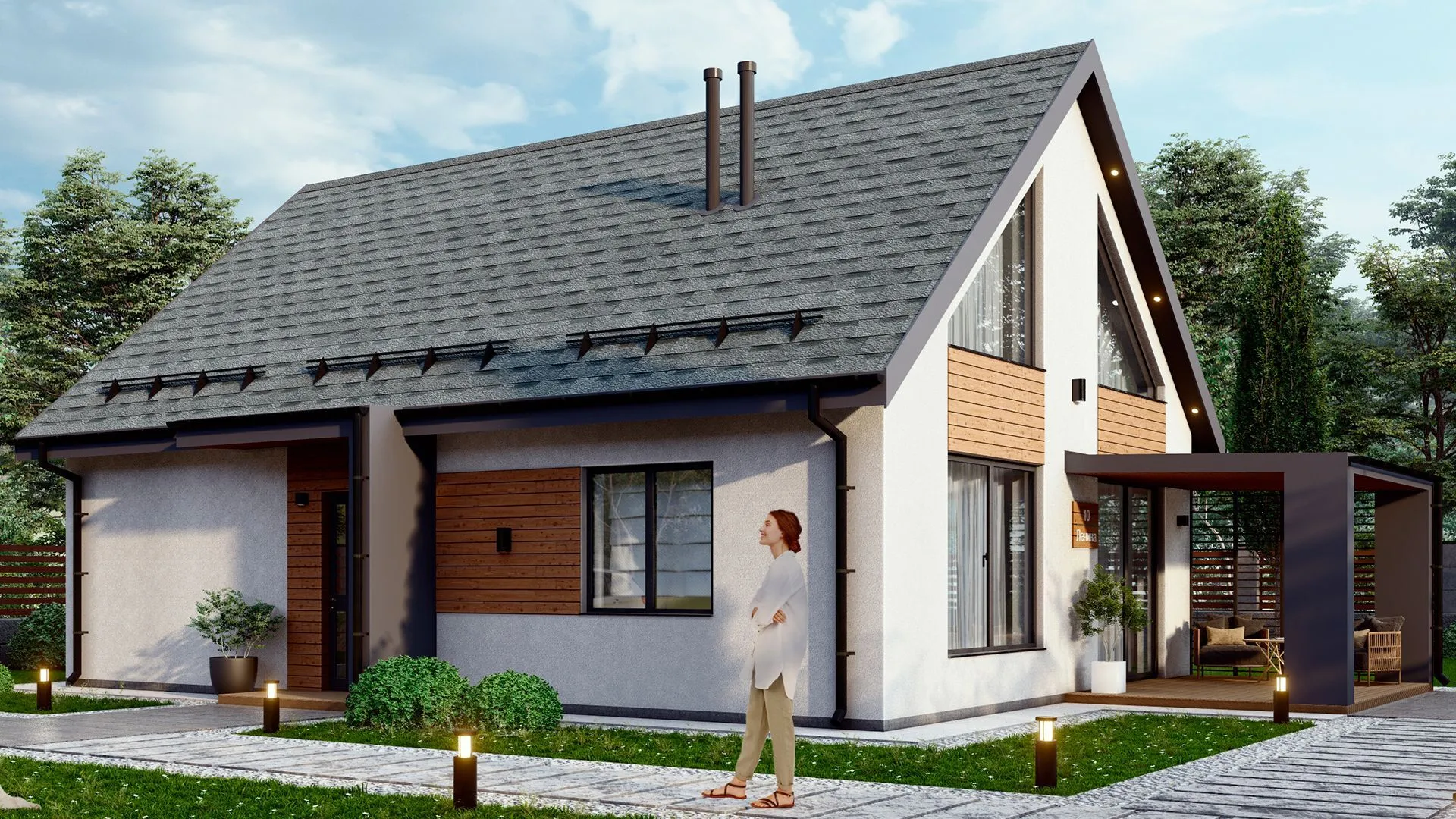 Skandy с антресолью и террасой