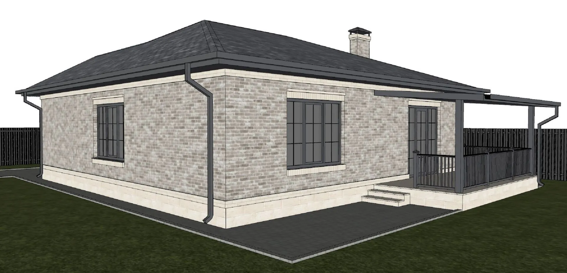 Одноэтажный загородный дом №239