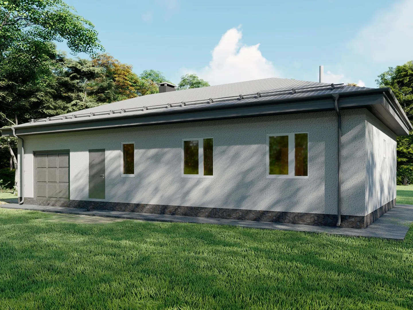 Одноэтажный дом с гаражом О-118