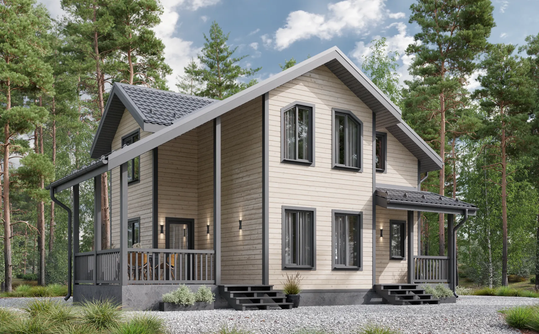 КАРКАСНЫЙ ДОМ 11.5Х8. ПРОЕКТ «ДК-28»