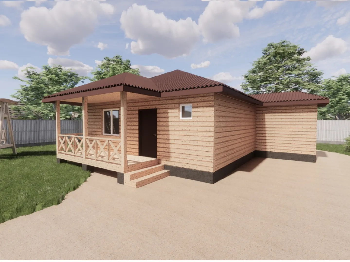 Одноэтажный дом из бруса Б-164