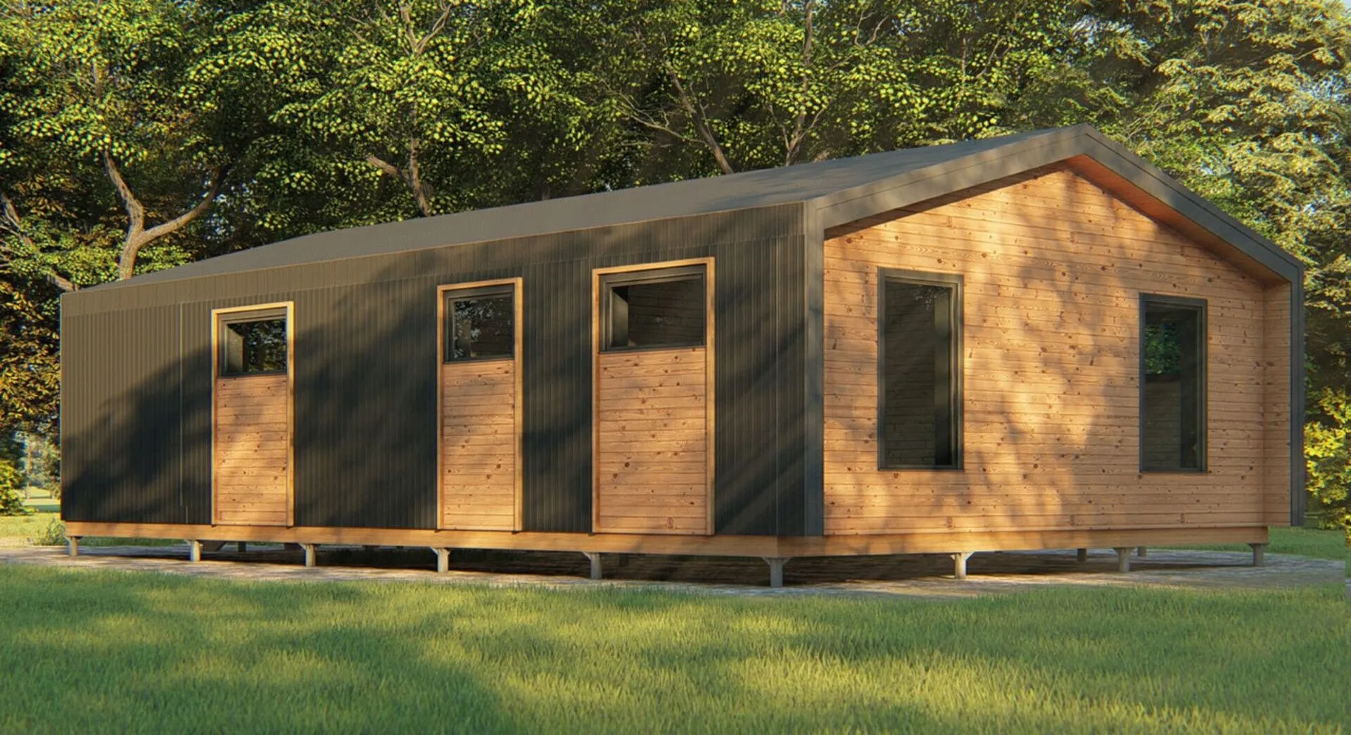 Каркасный дом в стиле барнхаус 8х13