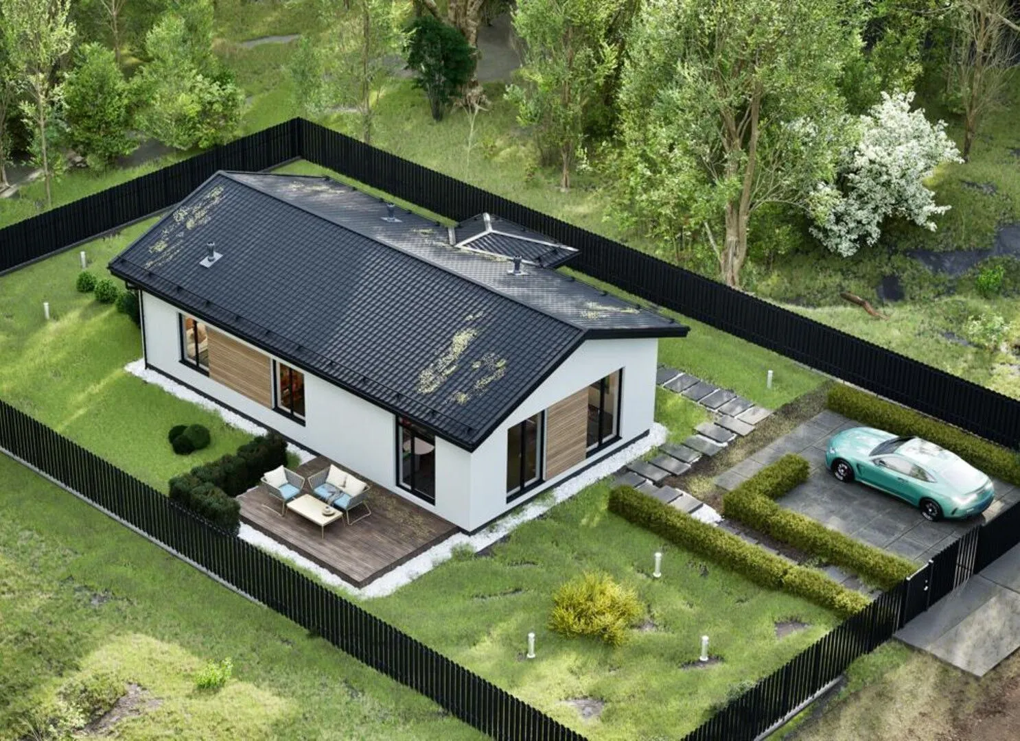 Одноэтажный жилой дом 