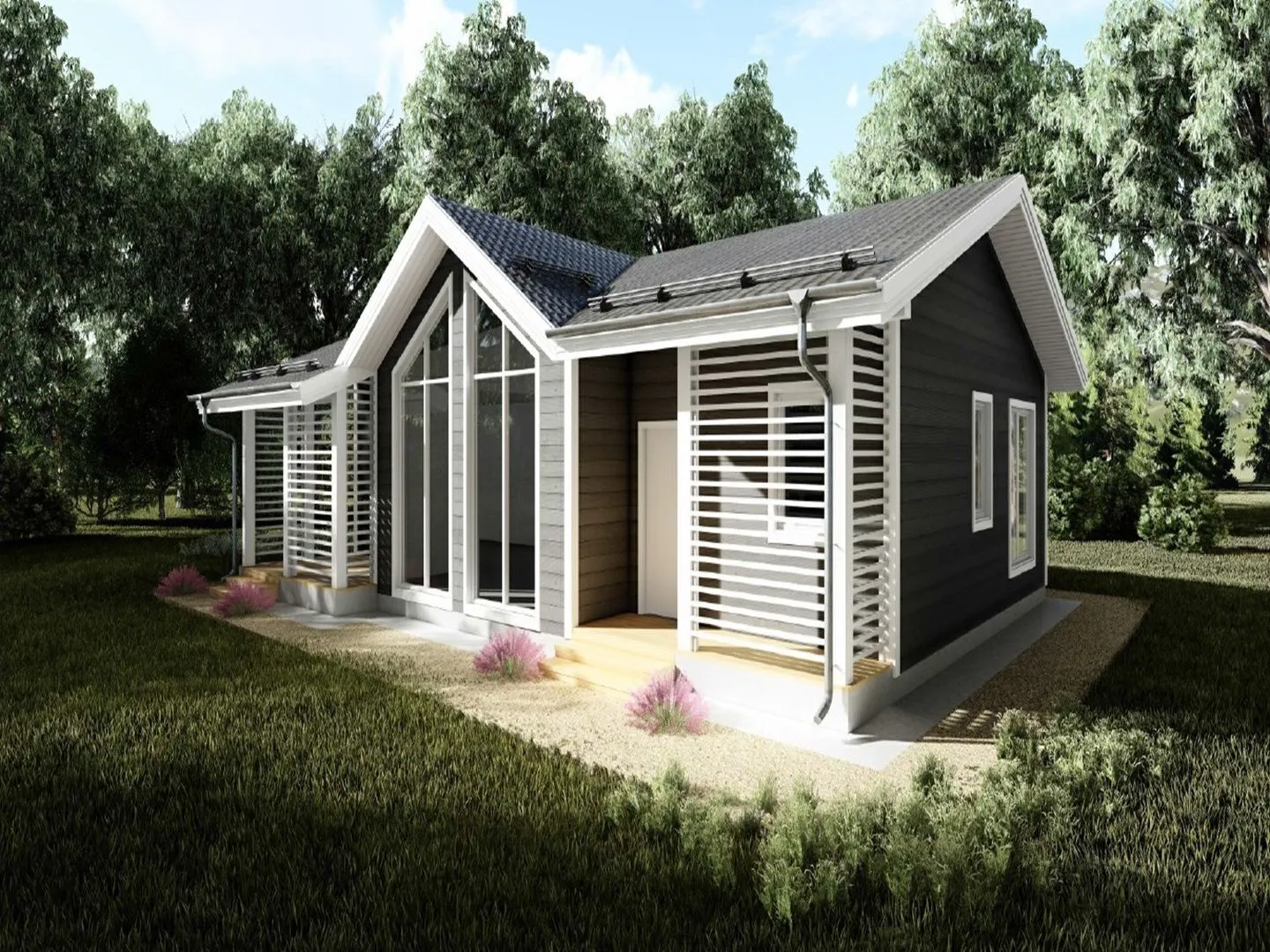 Одноэтажный каркасный дом ДК-68