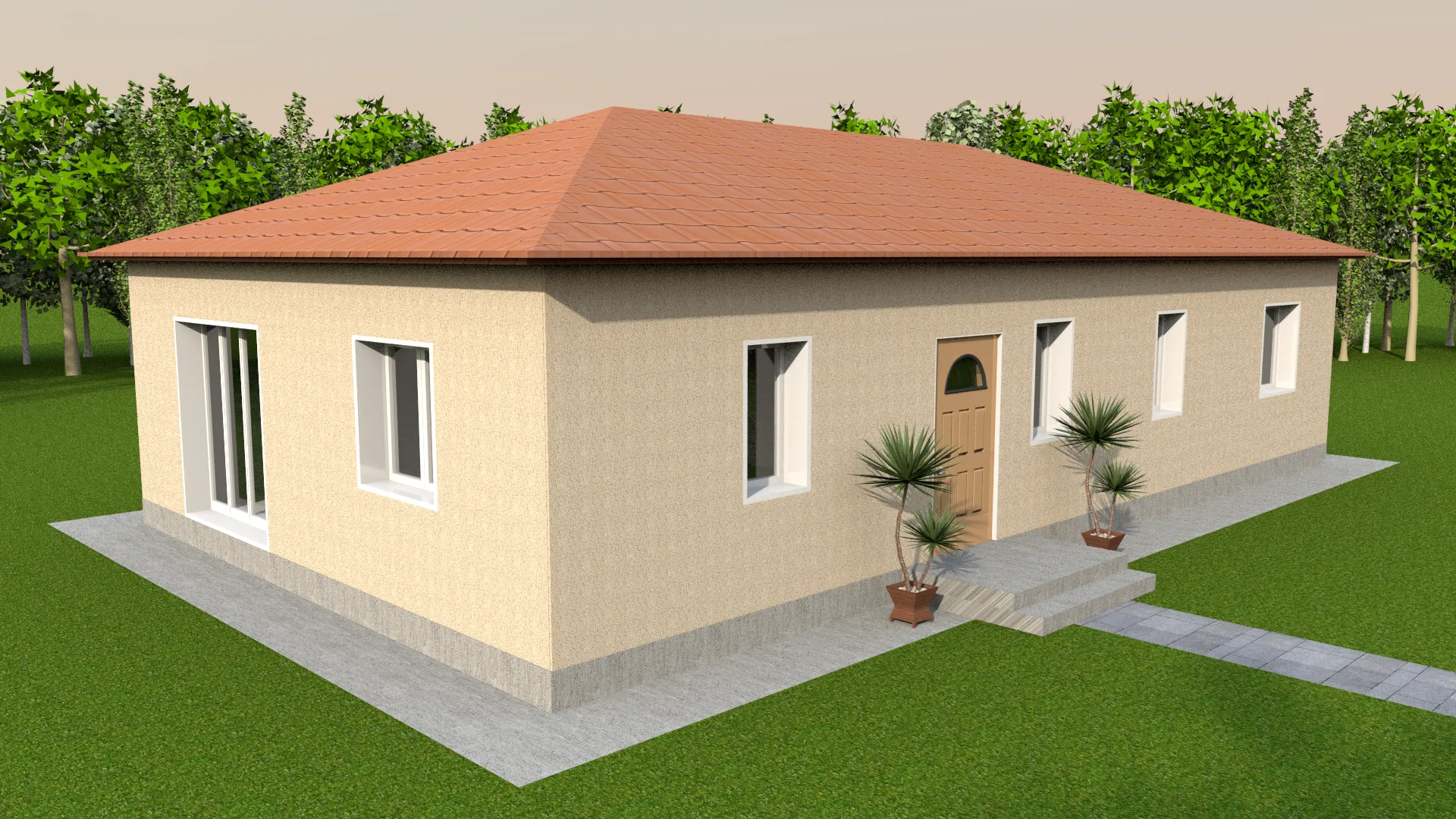 Проект дома 100 м.кв 3 спальни НД-М17 из газобетона