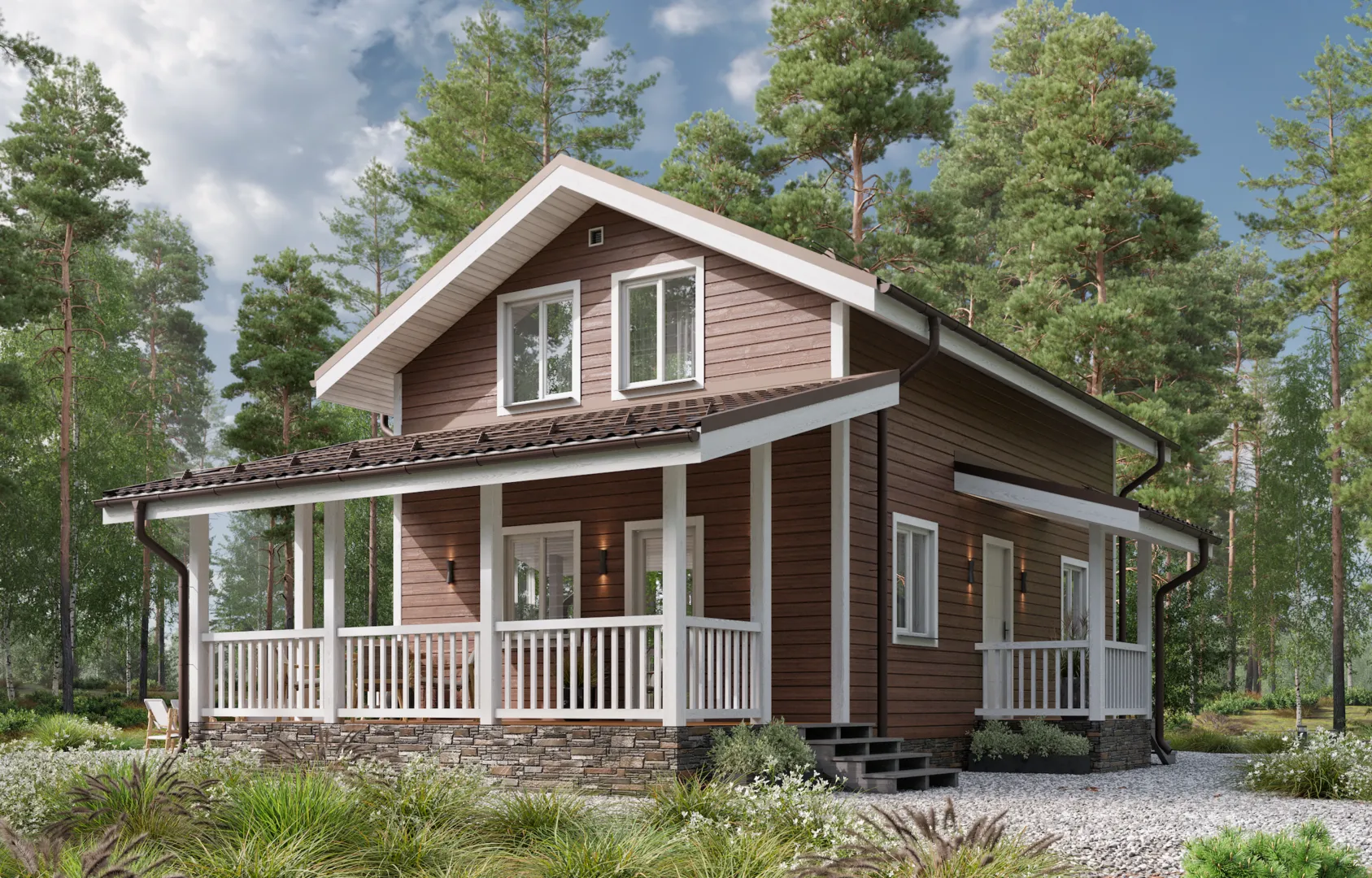 Каркасный дом 12х7,5м. Проект ДК«111»