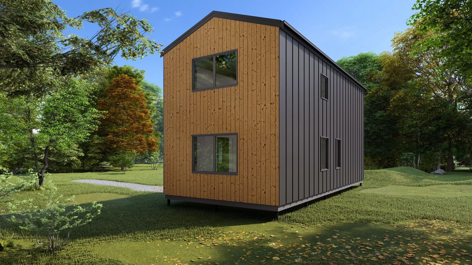 Дом двухэтажный, каркасный (тип Барнхаус) БК2 86.19-4-2