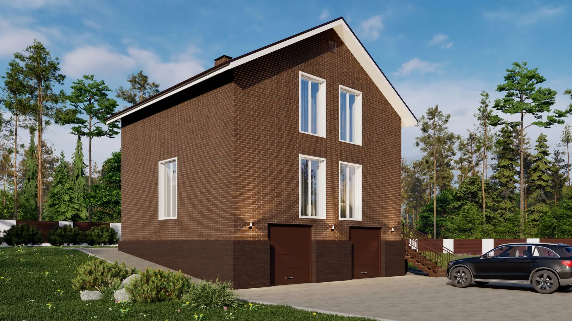 Трехэтажный EURO-200B c большим гаражом