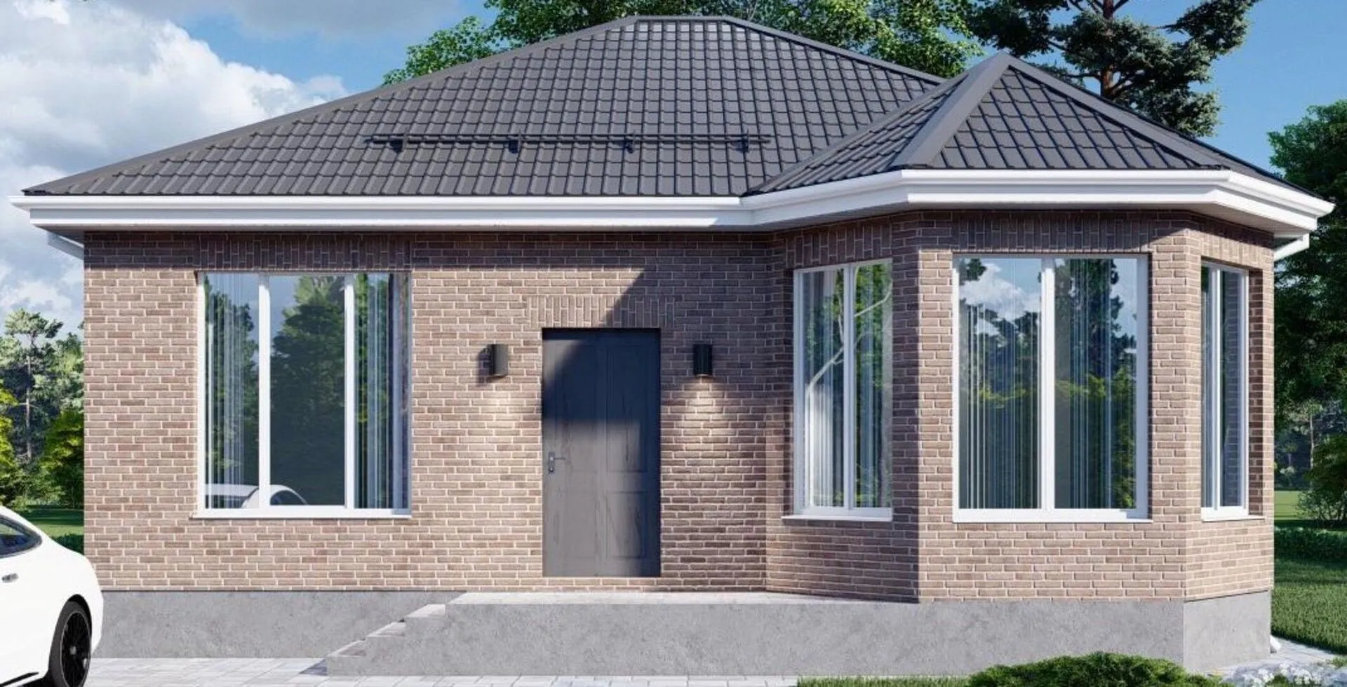 Проект 106 из кирпича и отсевоблока