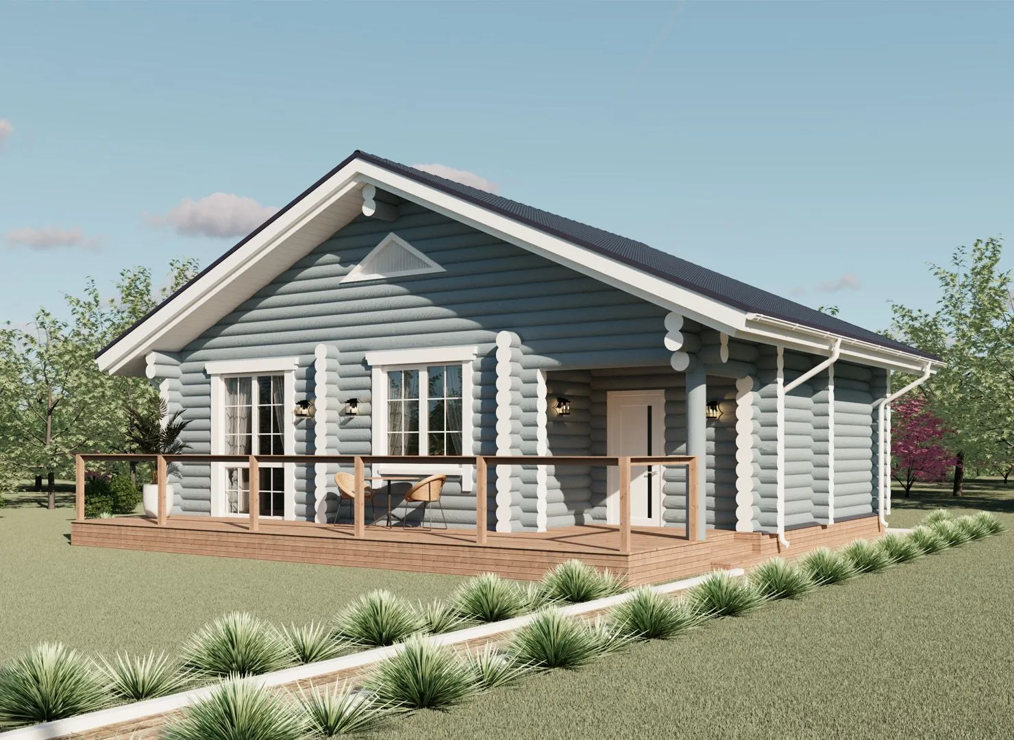 Дом с оцилиндрованного бревна