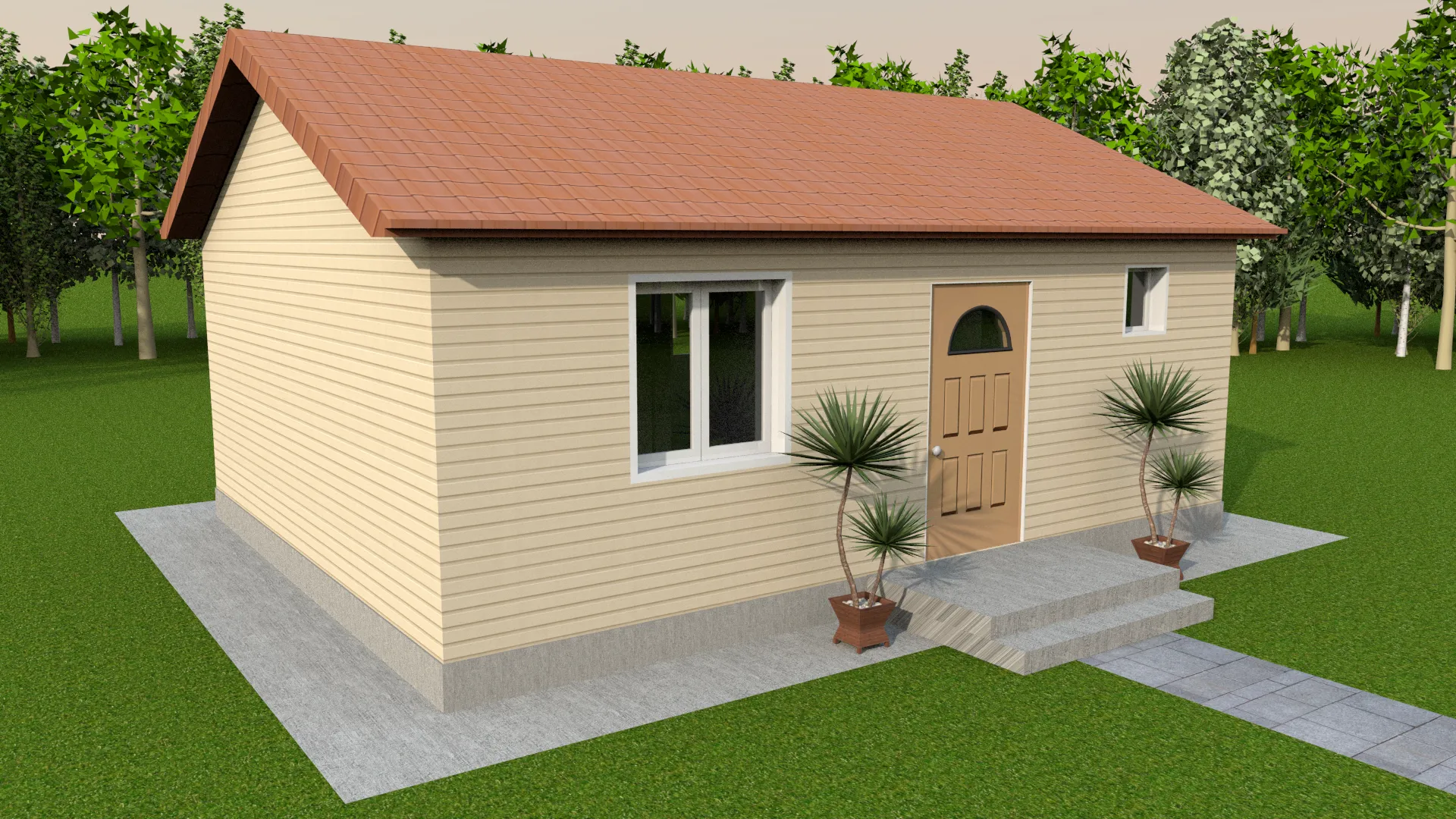 Проект дома 40 м.кв 2 спальни НД-2996 каркасный