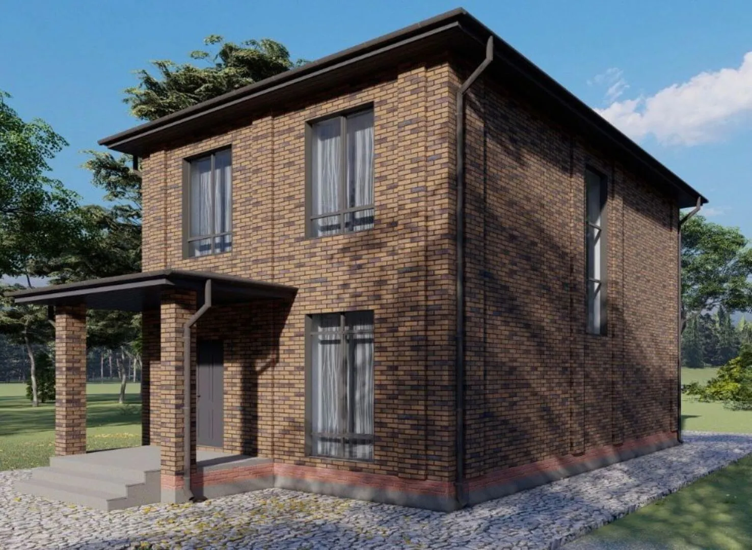 Проект индивидуального жилого двухэтажного дома