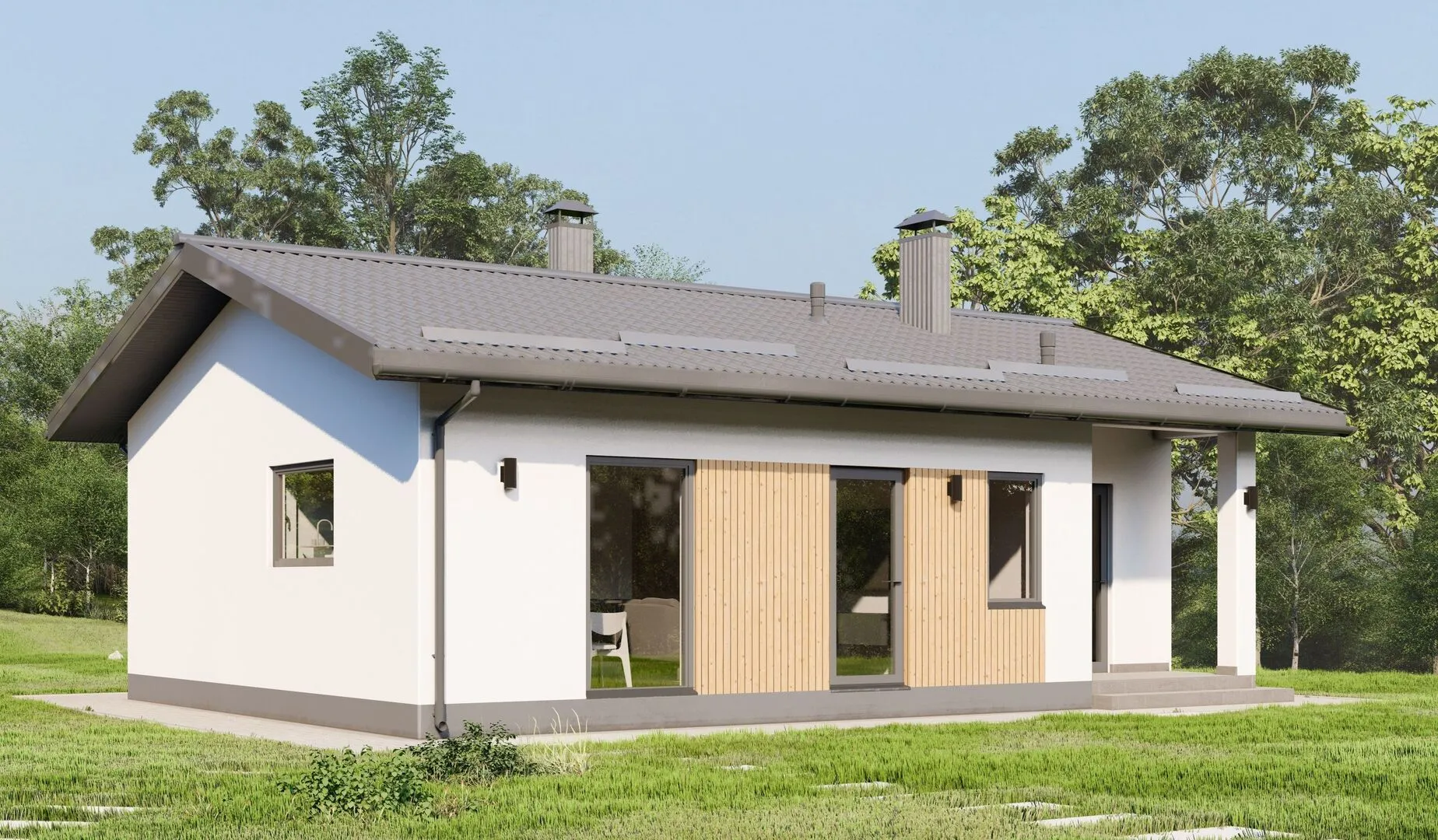 Одноэтажный дом по проекту 